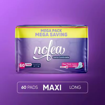 Nofea Napkins/Sanitary Pads Maxi Thick Long - 60 Pads
