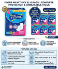 Flora Sanitary Pads Maxi Thick XXL (16 Pieces) 6 Pack Price